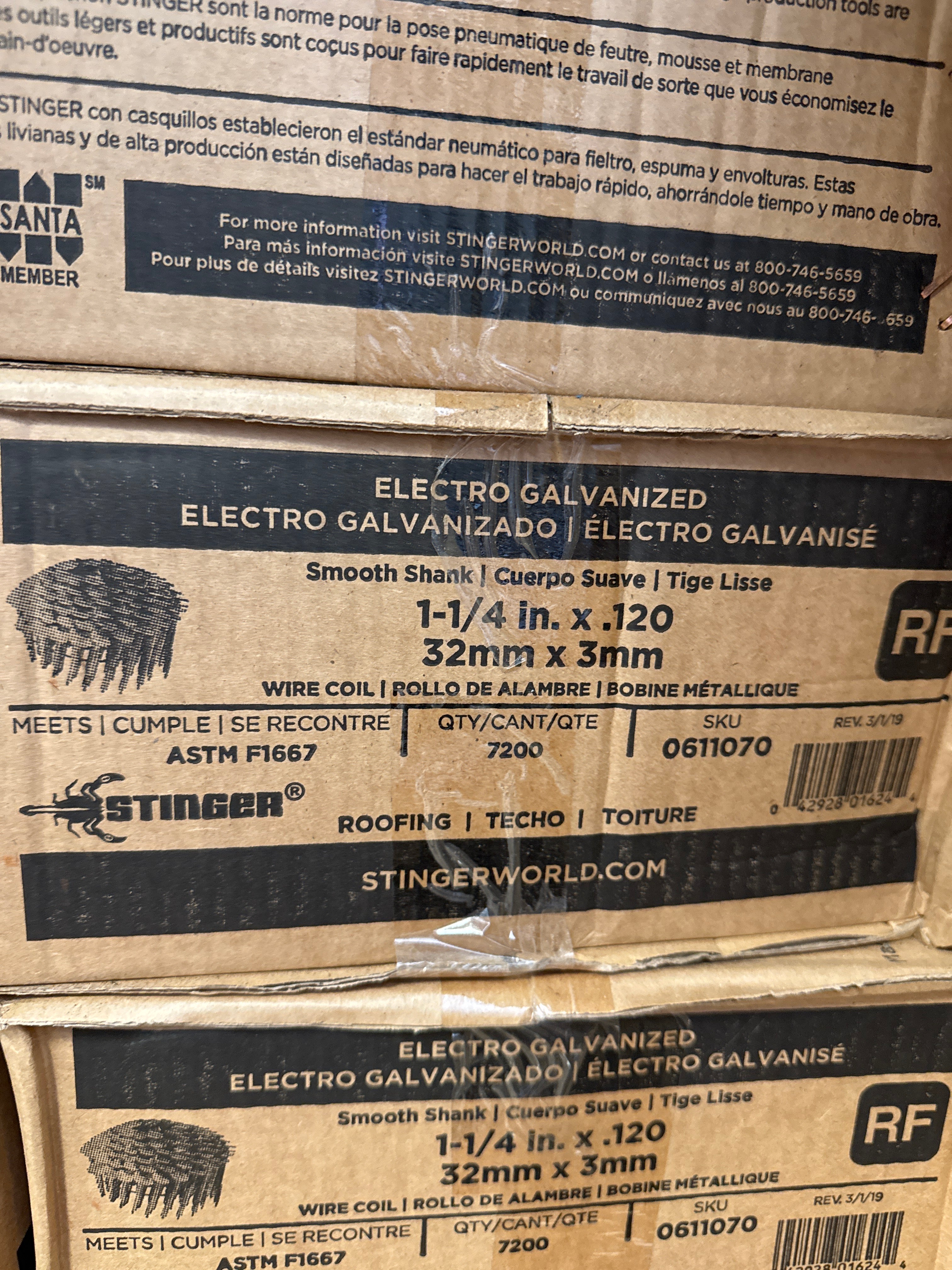 Stinger Coil Roofing Nails 1 1/4