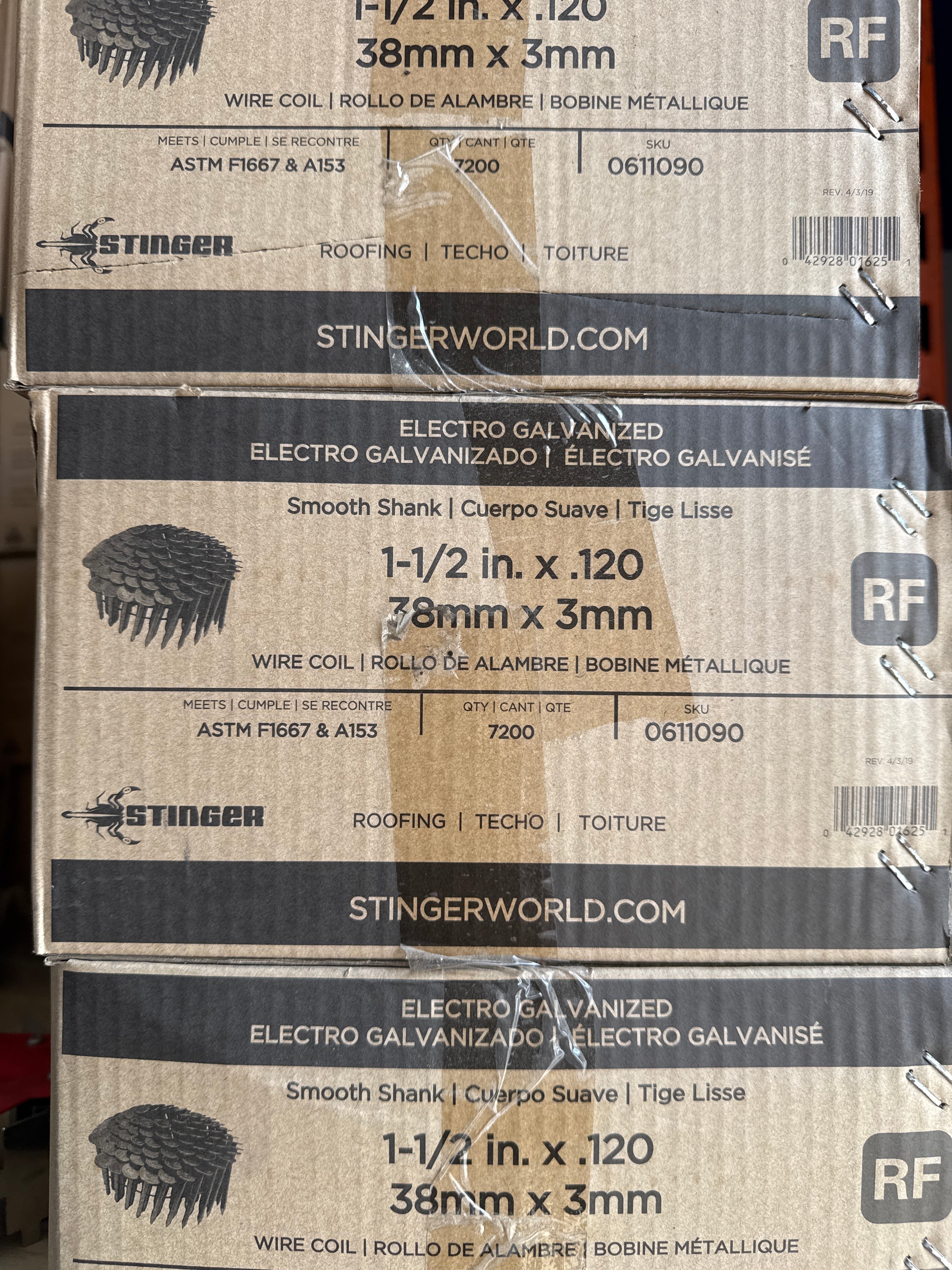 Stinger Coil Roofing Nails 1 1/2 - Reseller