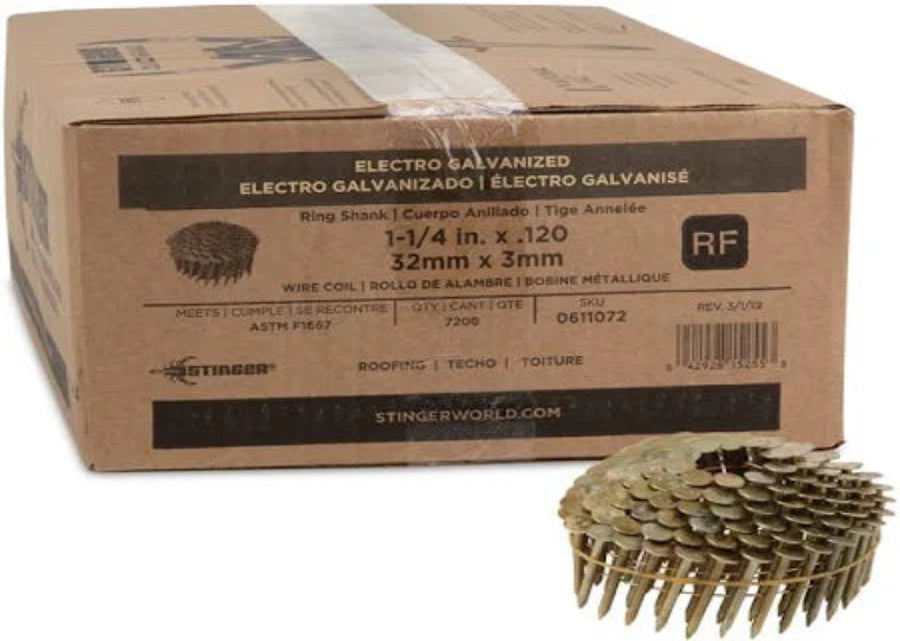 Stinger Coil Roofing Nails 1 1/4